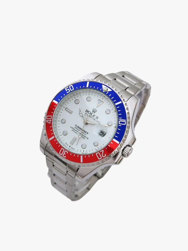 Reloj deportivo bisel rojo-azul 40 mm — Estilo “Pepsi”