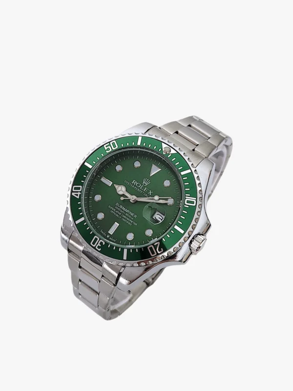 Reloj deportivo bisel plateado con verde 40 mm